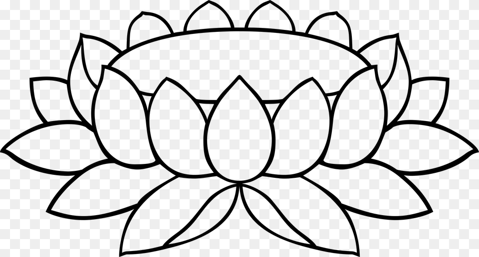File Lotus Padma 12a Svg Wikimedia Commons Lotus Line Art, Gray Free Png Download