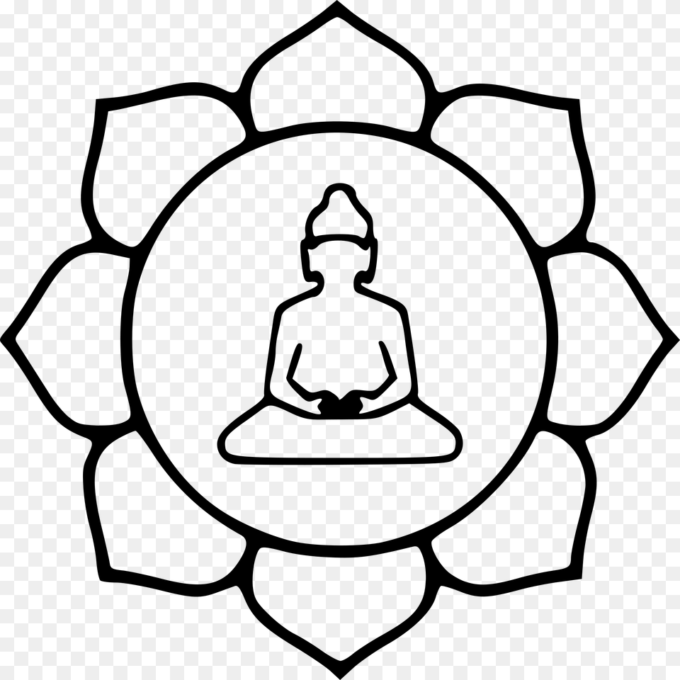 File Lotus Svg Wikimedia Symbol Buddhism, Gray Free Png Download