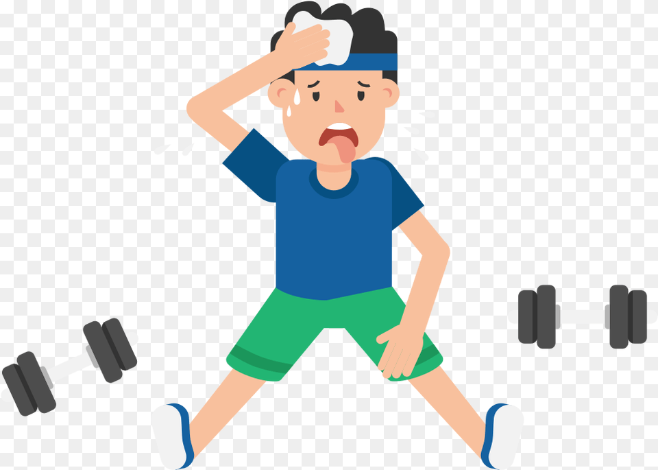 File Man Tired After Workout Cartoon, Baby, Person, Face, Head Free Png