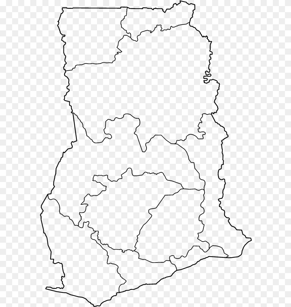 File Map Of Ghana Regions, Gray Free Png