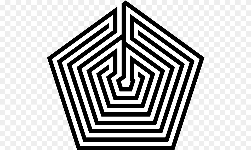 File Pentagonallabyrinth Svg Geometric Lines And Optical Illusions Gif Yellow, Maze Free Transparent Png