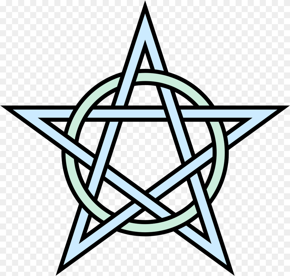 File Pentagram Circle Interlaced Svg Wicca An Ye Harm None Do What Ye Will, Star Symbol, Symbol, Animal, Fish Png