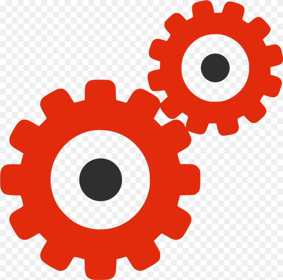 File Red Silhouette Gears Svg Red Gear Icon Red Gear Icon, Machine, Animal, Bear, Mammal Free Png