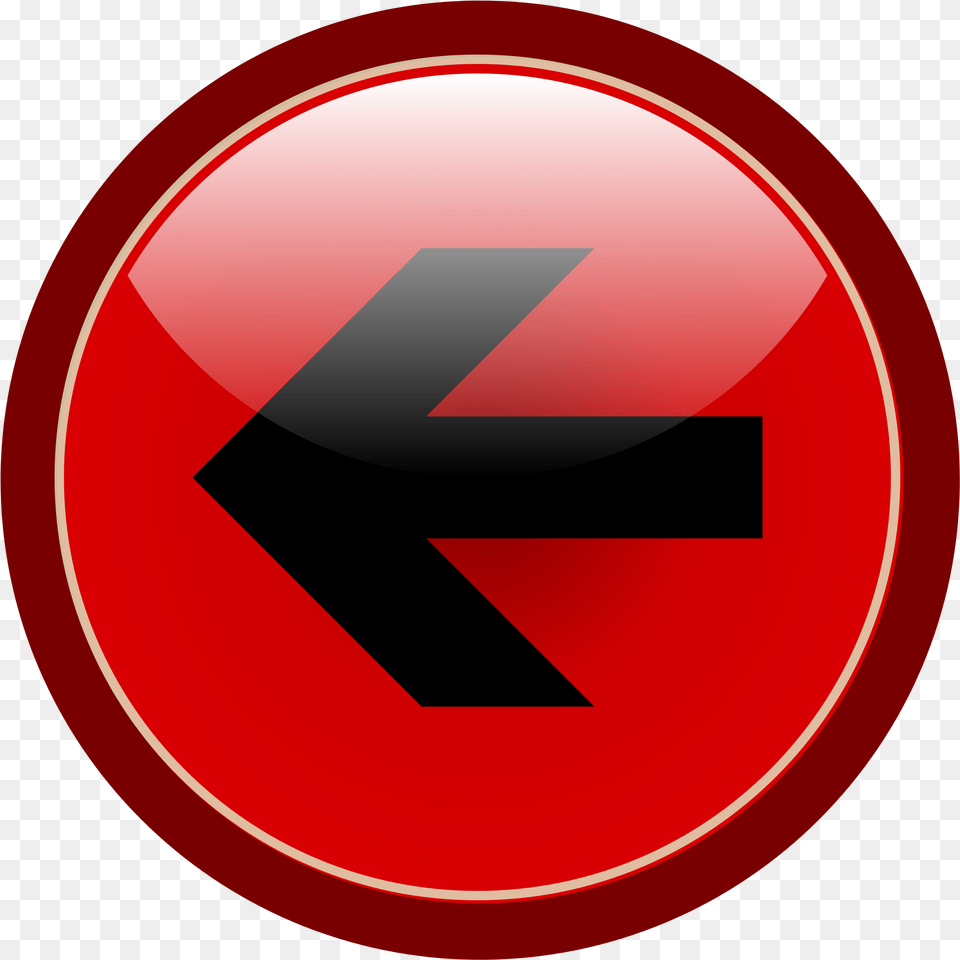 File Redbutton Leftarrow Svg Wikimedia Commons Back Button Red, Sign, Symbol, Road Sign Free Transparent Png