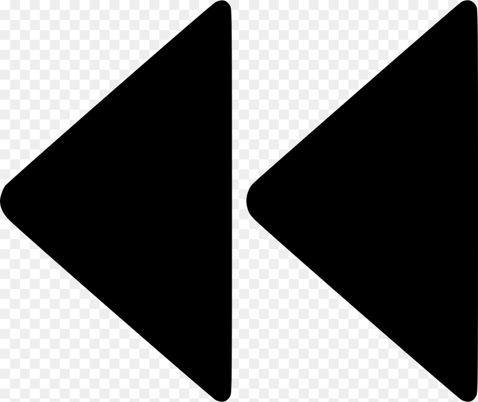 File Rewind Symbol Transparent Background, Triangle Png