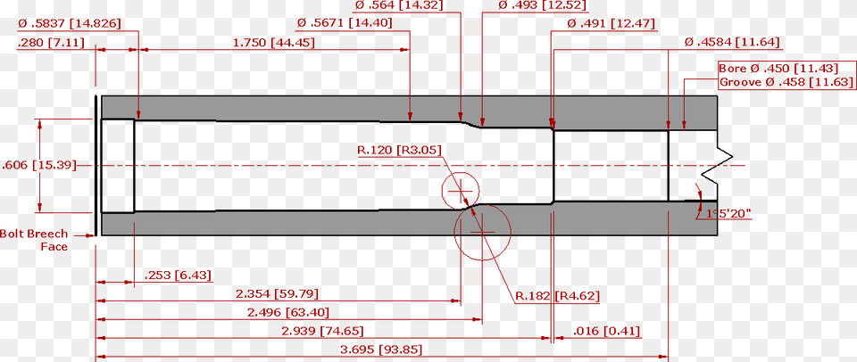 File Saami 460wbymagchamber03 50 Bmg Chamber Dimensions, Chart, Plot, Diagram Png Image