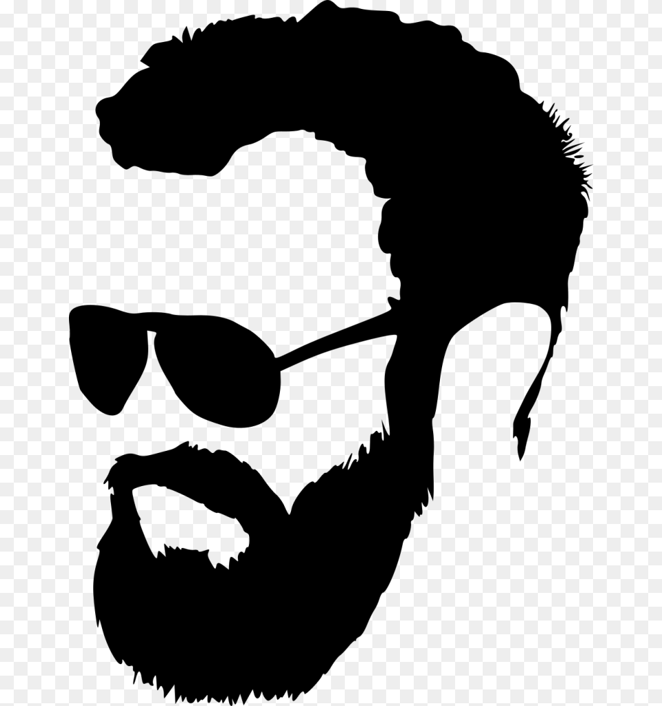 File Size Beard Silhouette, Gray Png