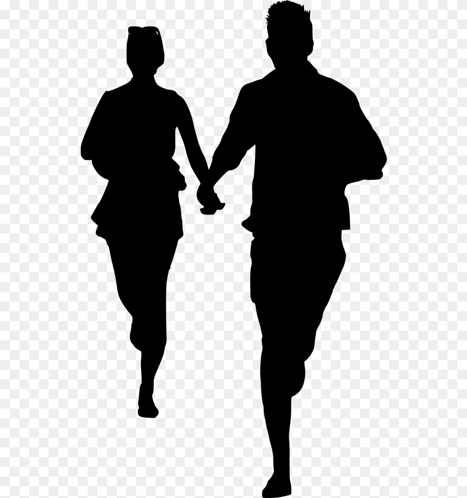 File Size Couple Silhouette Transparent Background, Gray Png Image