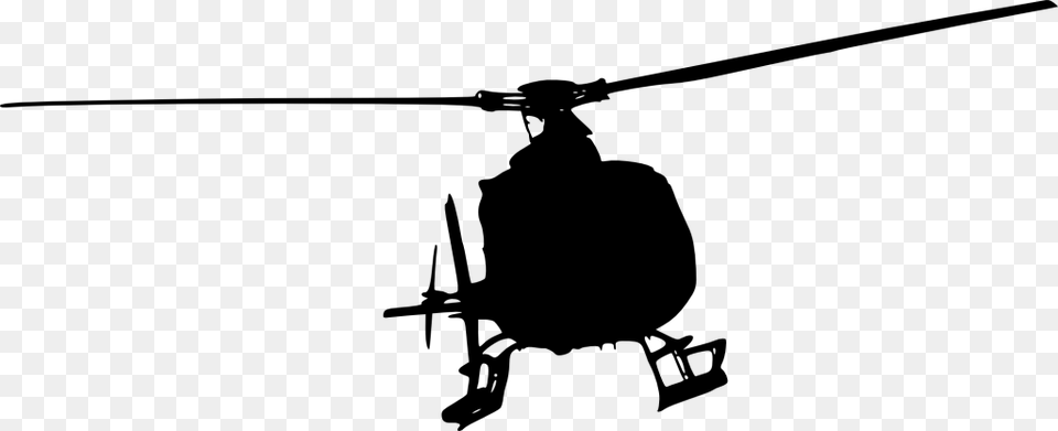 File Size Helicopter Silhouette Front View, Gray Free Png