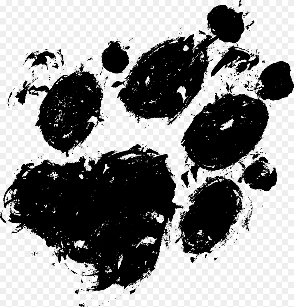 File Size Ink Splatter Paw Print, Gray Free Transparent Png