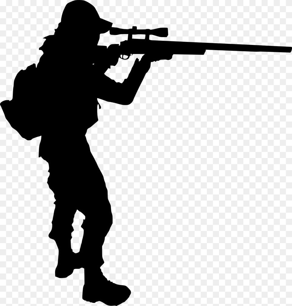 File Size Silhouette Of Army Person Shooting, Sniper, Adult, Man, Male Png Image