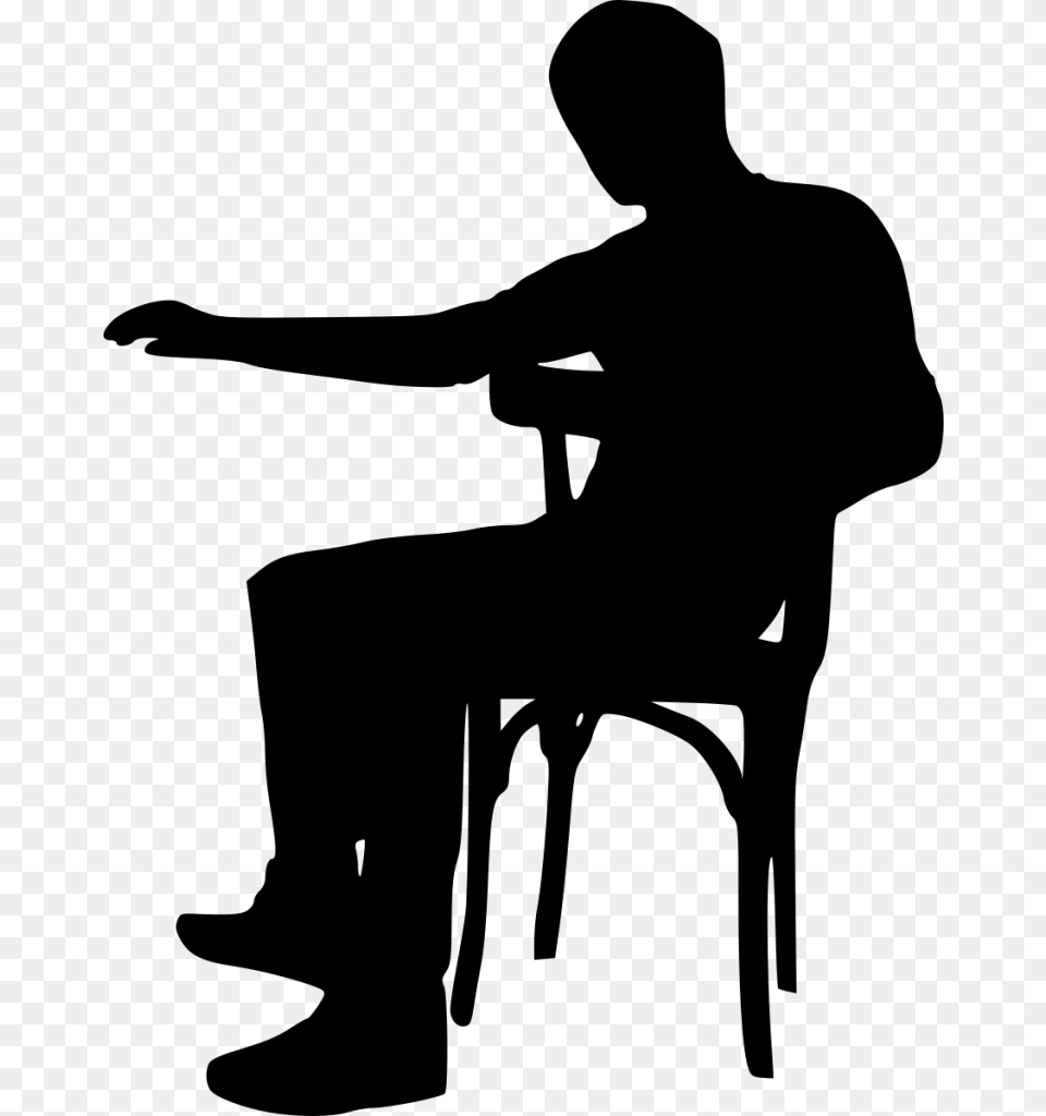 File Size Sitting On Chair Silhouette, Gray Free Png