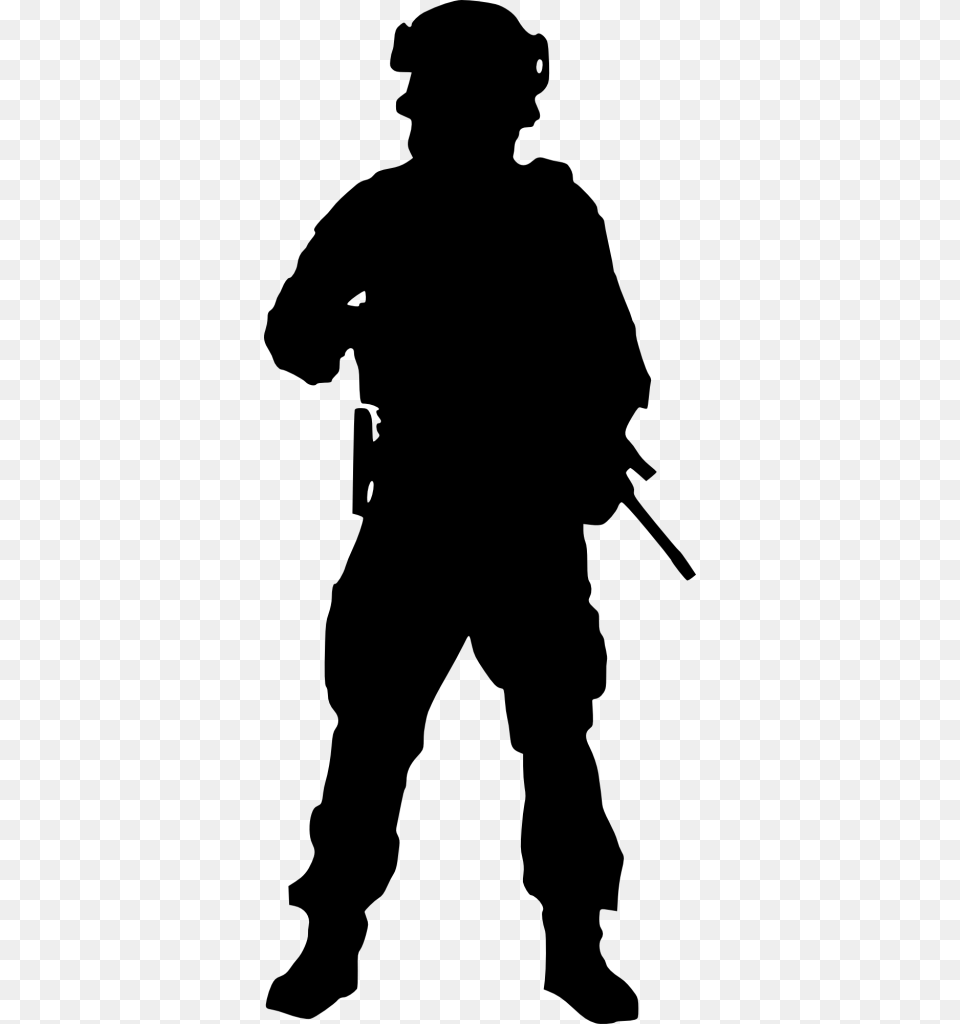 File Size Soldier Silhouette Transparent Background, Gray Free Png