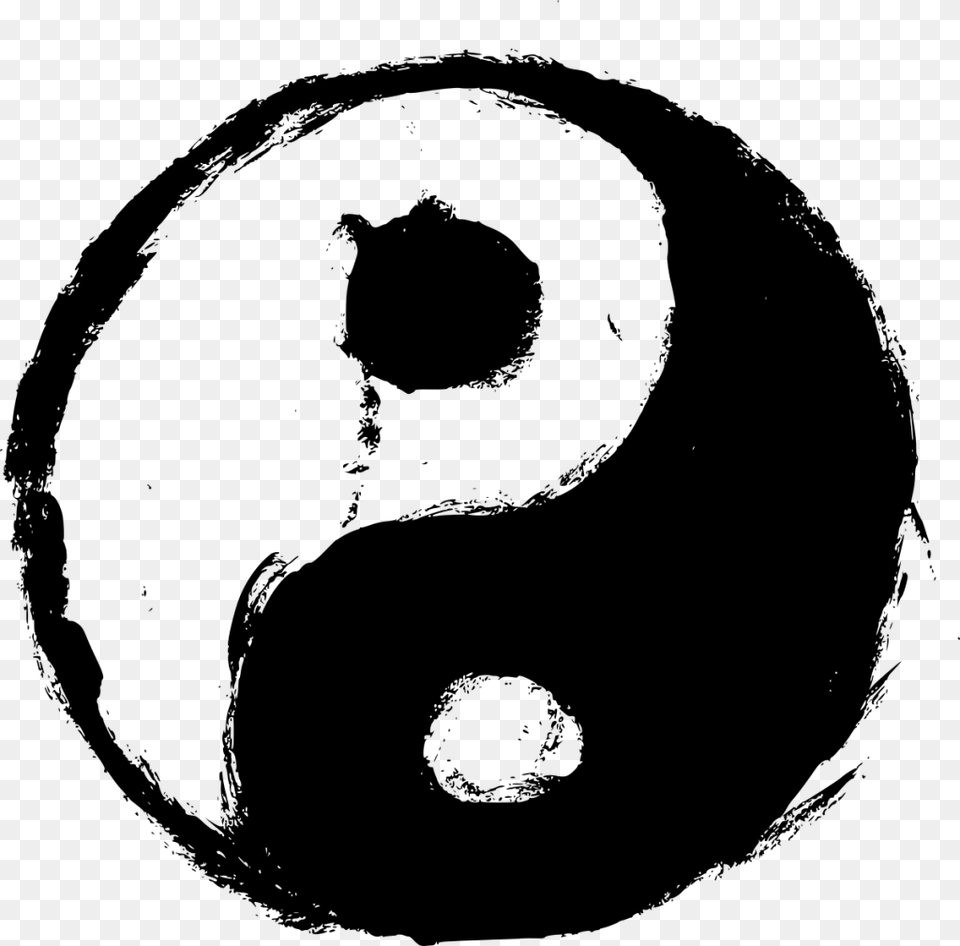File Size Yin Yang Symbol, Gray Free Transparent Png