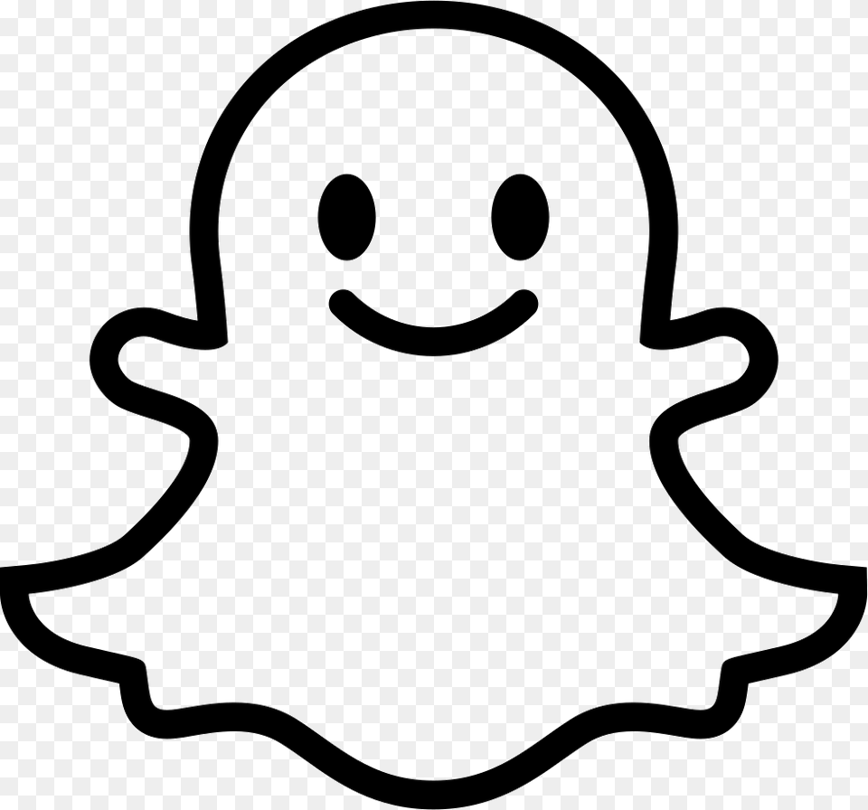 File Snapchat Ghost Black And White, Stencil, Animal, Reptile, Snake Png Image