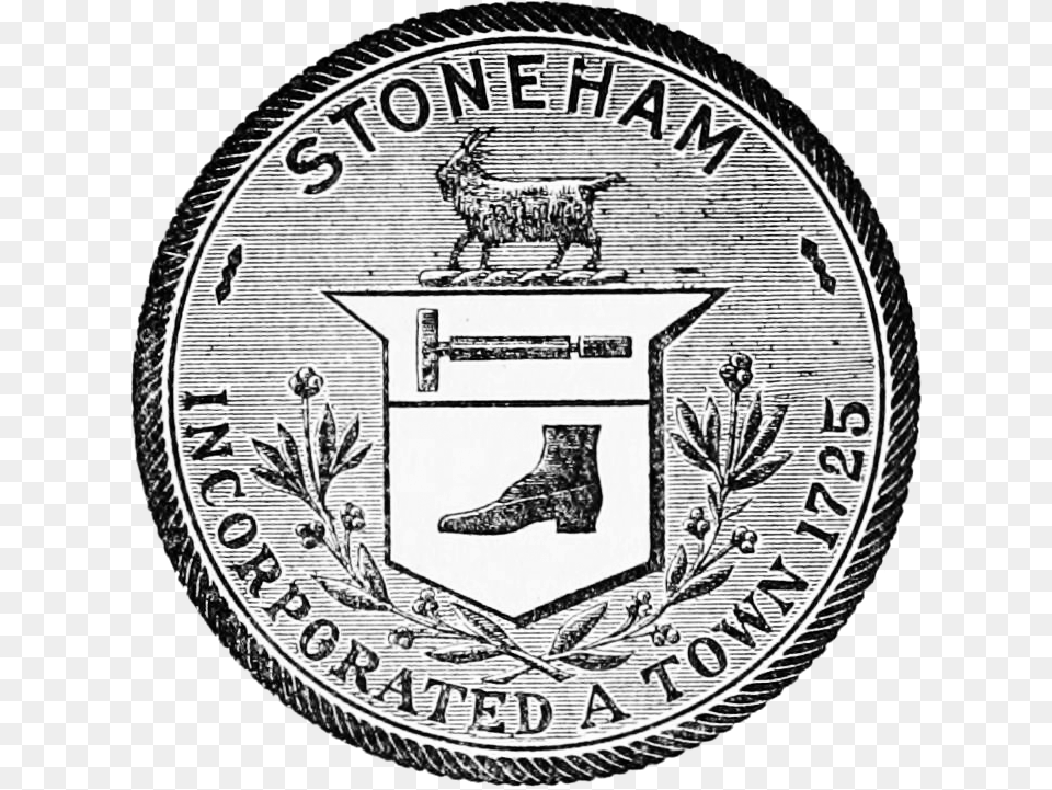 File Stonehamma Seal Emblem Stoneham Ma Town Seal, Clothing, Footwear, Shoe, Coin Png