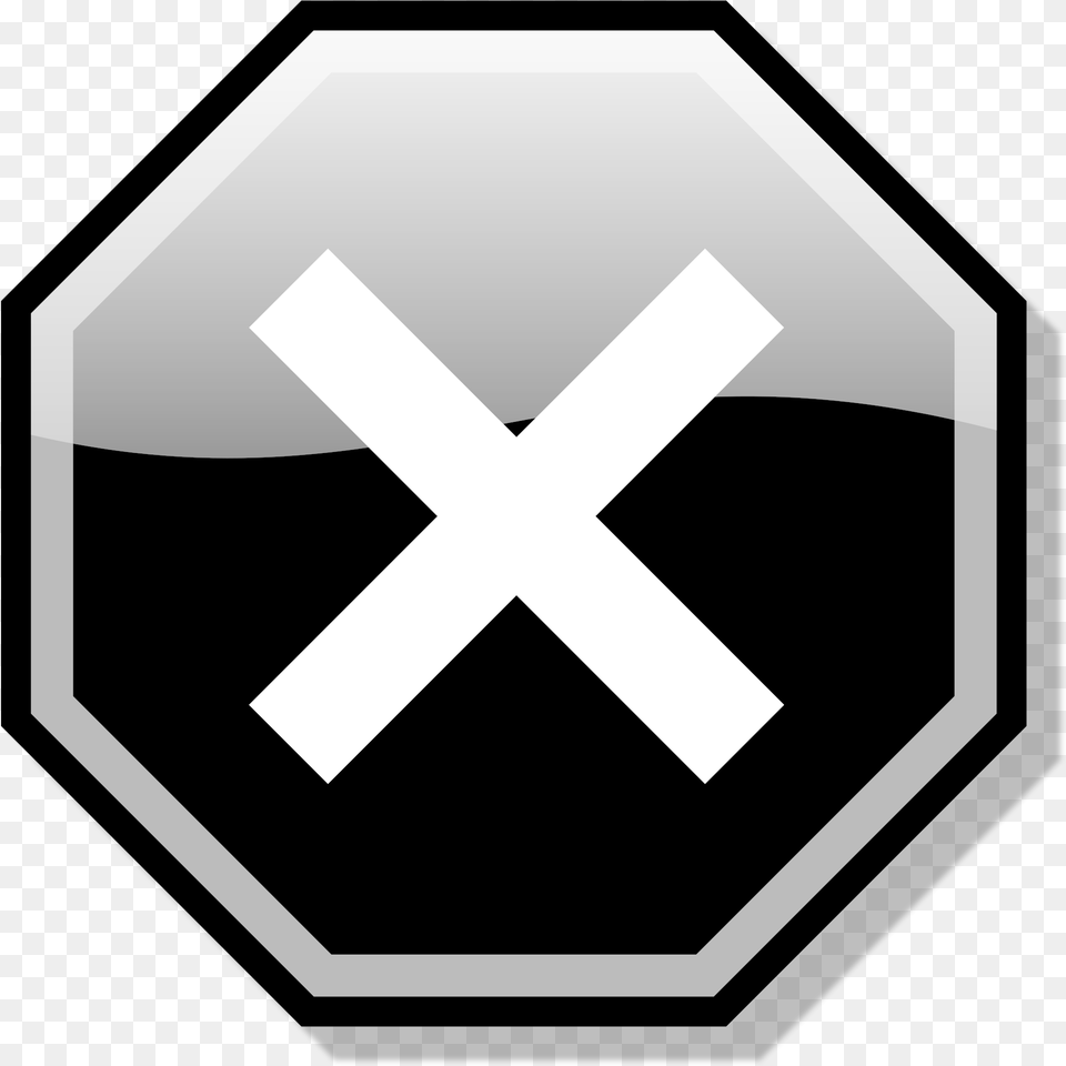 File Stop X Nuvola Black Svg Wikimedia Commons Stop Hand Black And White, Sign, Symbol, Disk, Road Sign Png
