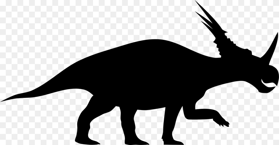 File Styracosaurus Silhouette Svg Dinosaur, Gray Free Png Download