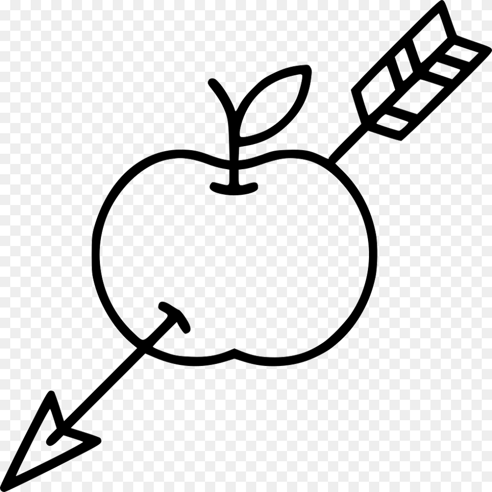 File Svg Apple Arrow Icon, Stencil, Food, Fruit, Plant Free Png Download