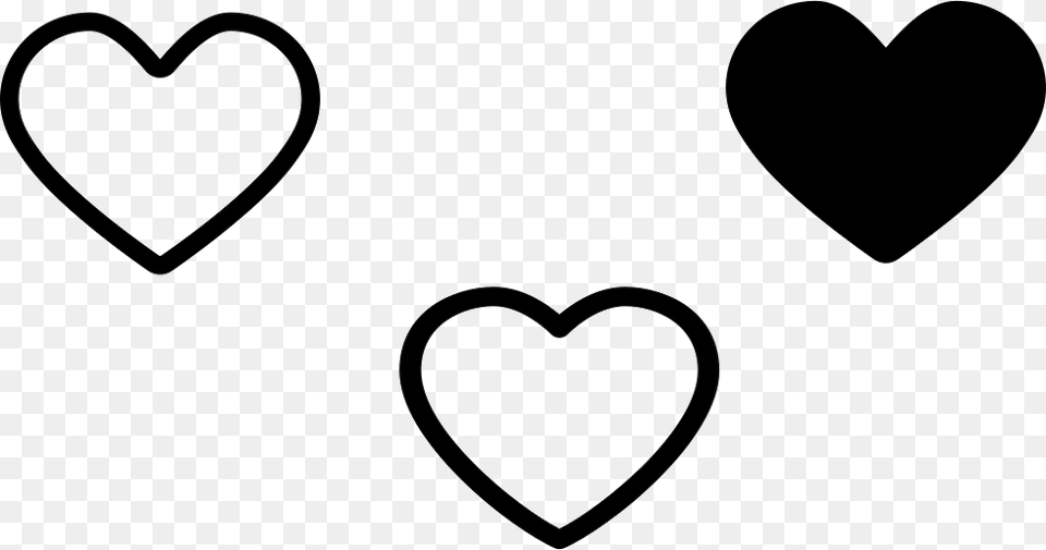 File Svg Black Hollow Heart, Stencil Free Transparent Png