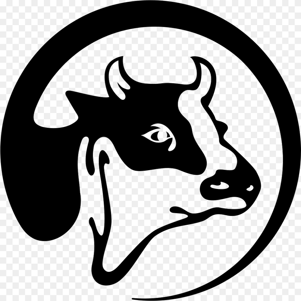 File Svg Cow Head Icon, Stencil, Livestock, Animal, Cattle Png