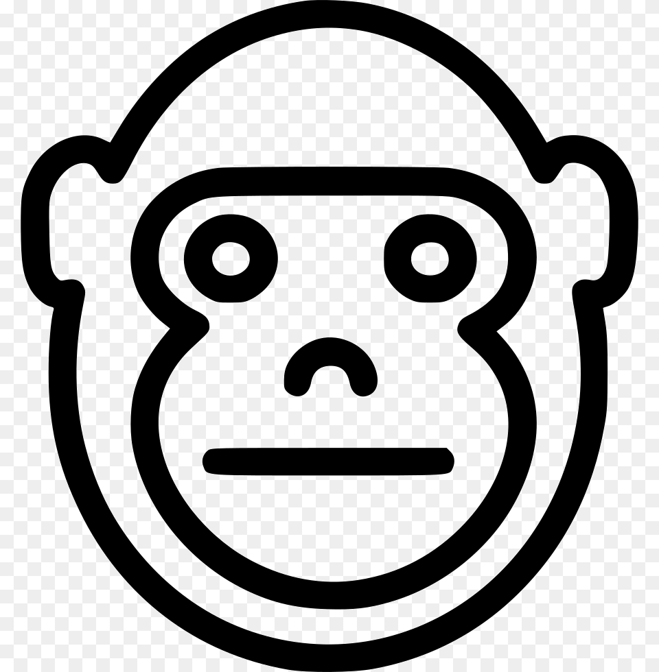 File Svg Gorilla Face Outline Transparent Icone Gorille, Stencil, Ammunition, Grenade, Weapon Png