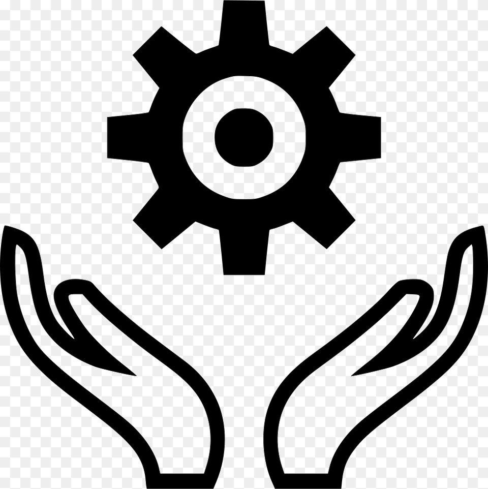 File Svg Hand And Gear, Machine Png