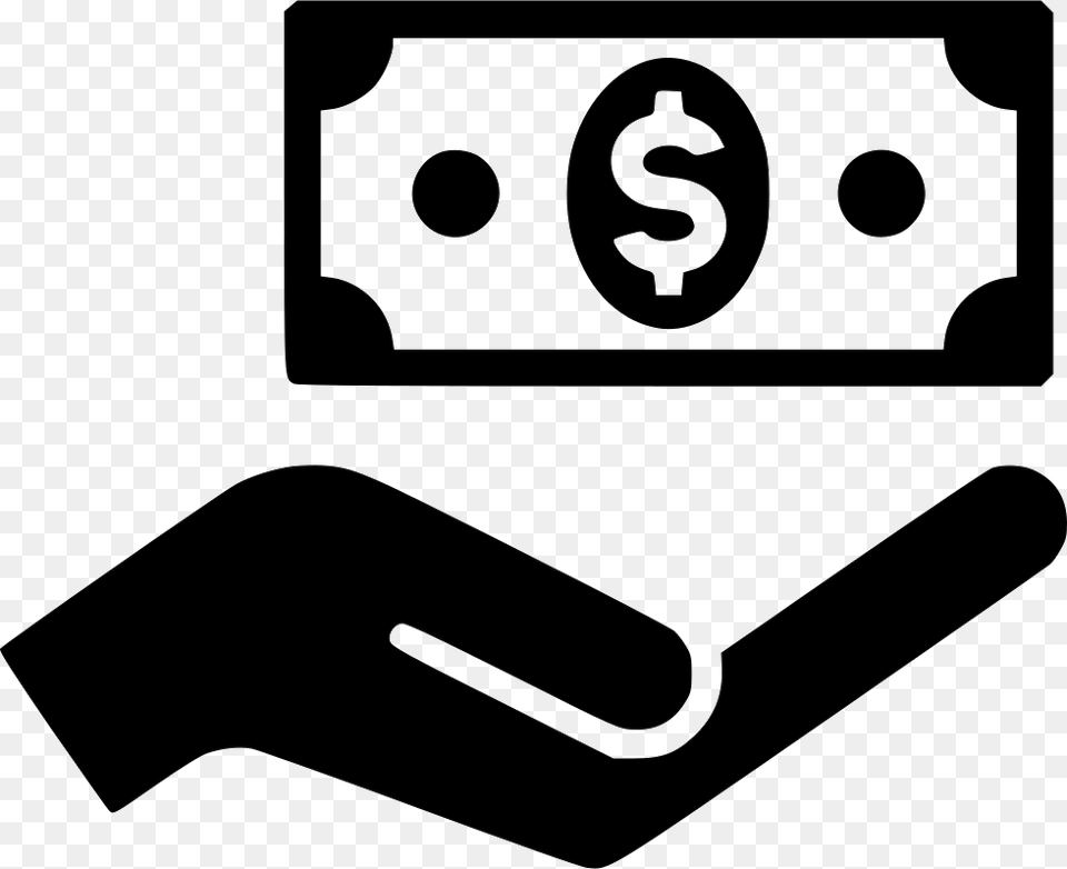 File Svg Hand With Money Icon, Symbol, Stencil Free Transparent Png