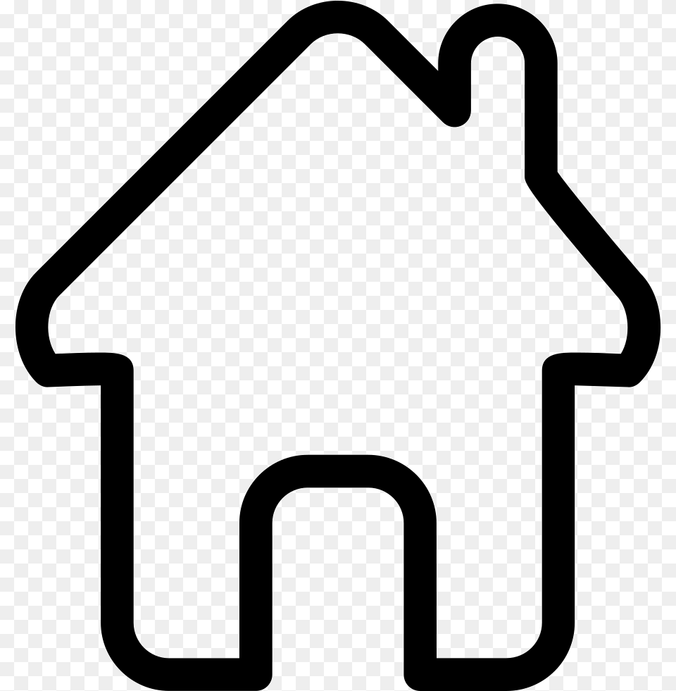 File Svg Home Icon Outline, Symbol, Sign, Smoke Pipe Free Png Download