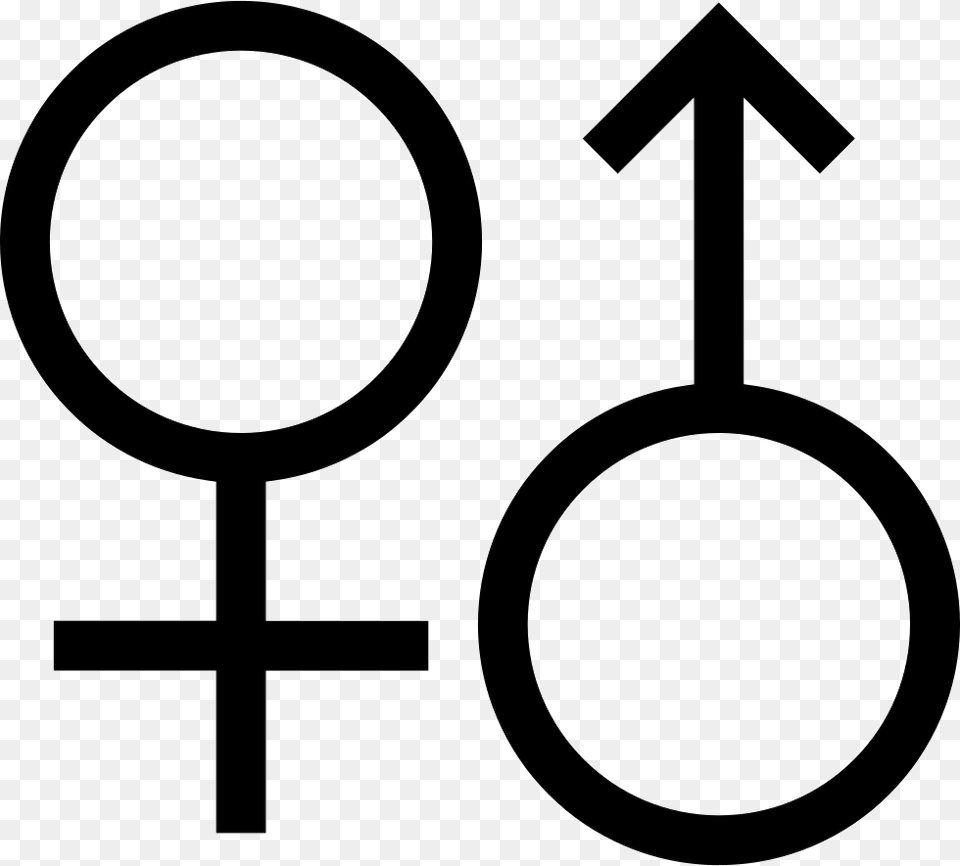 File Svg Male Female Icon Female Male Symbol, Sign, Cross Png