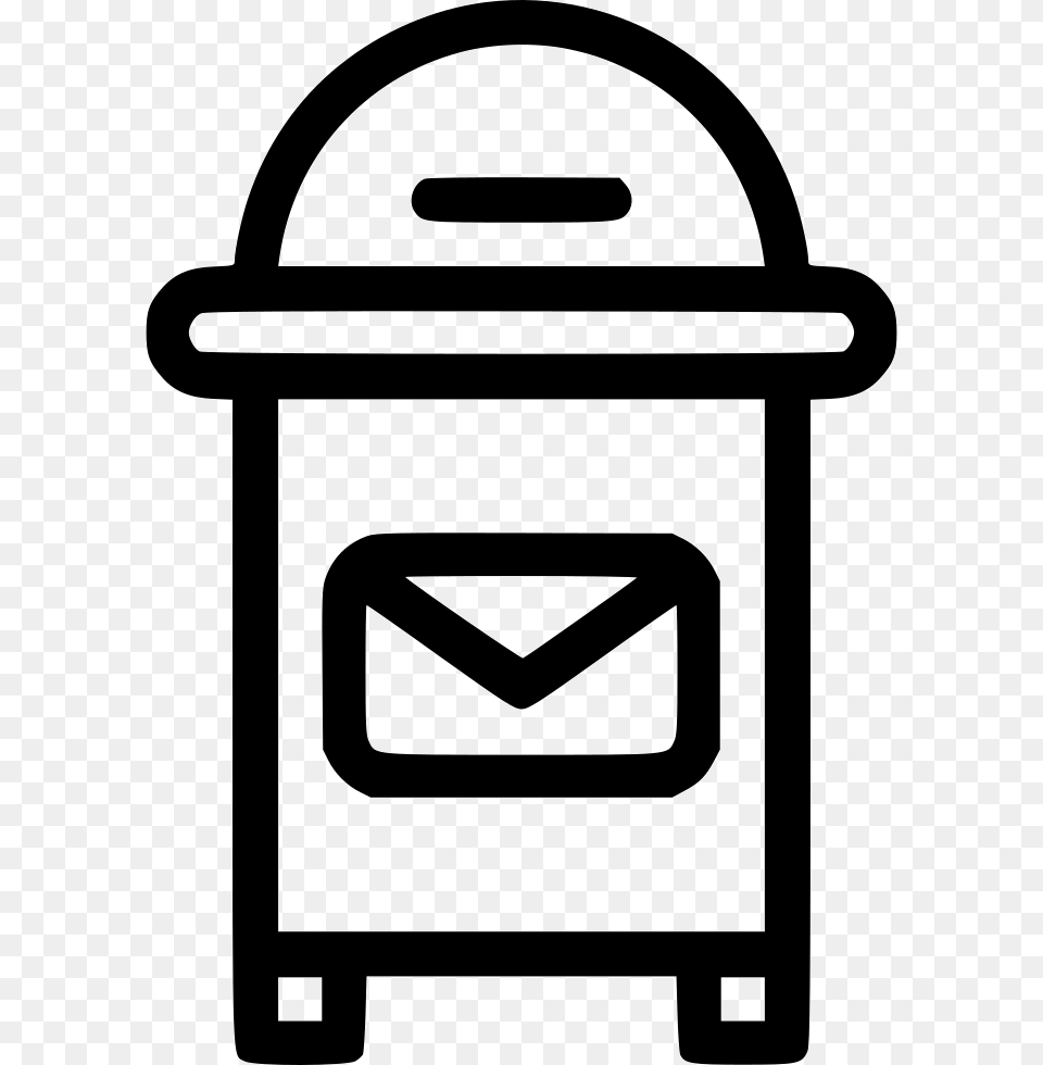 File Svg Outline Picture Of Postbox, Stencil, Mailbox Free Png