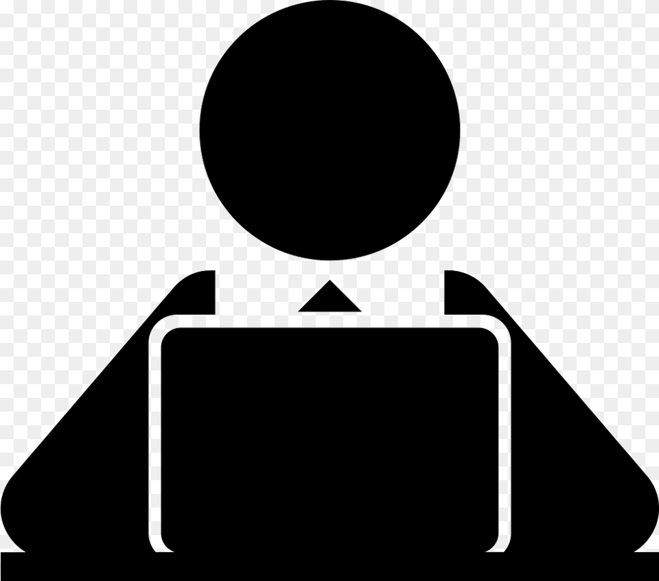 File Svg Person At Computer Icon, Stencil Png Image