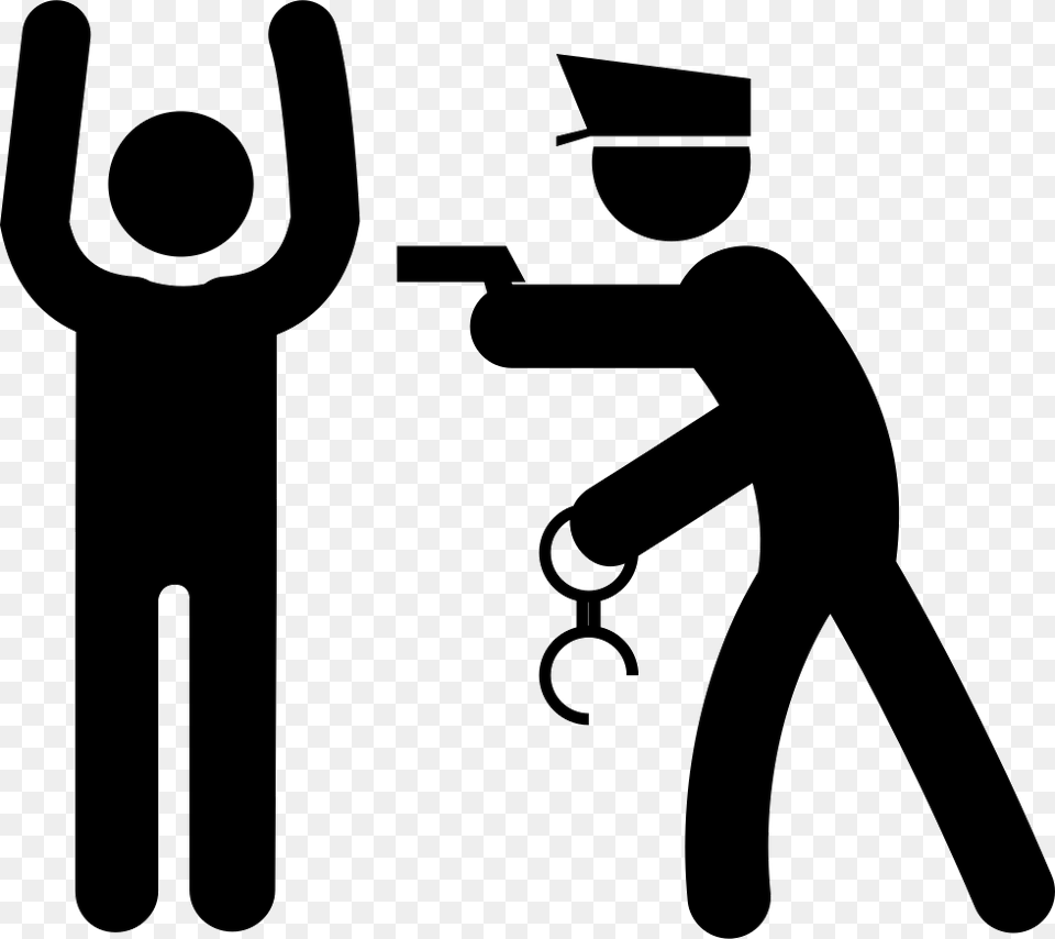 File Svg Policia Arrestando Para Dibujar, Stencil, Silhouette, People, Person Free Png