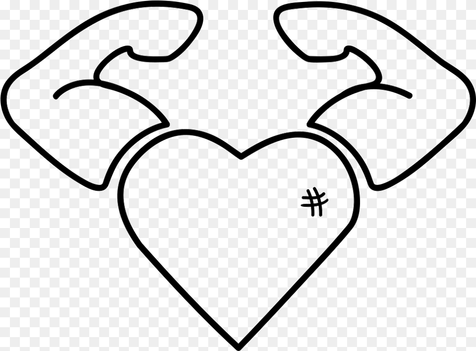 File Svg Strong Heart Icon Vector, Stencil Png Image
