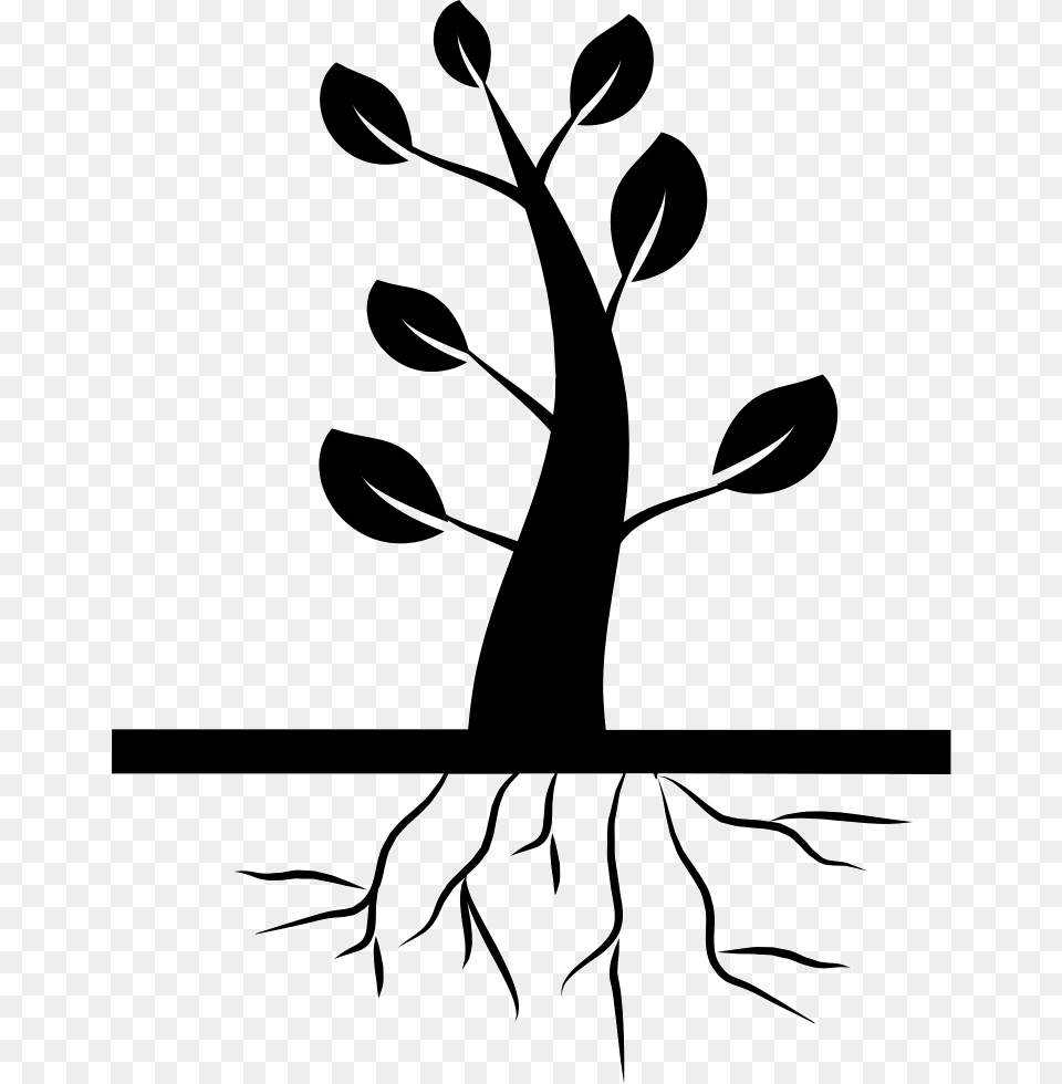 File Tree With Roots Icon, Stencil, Art, Silhouette, Animal Free Png Download