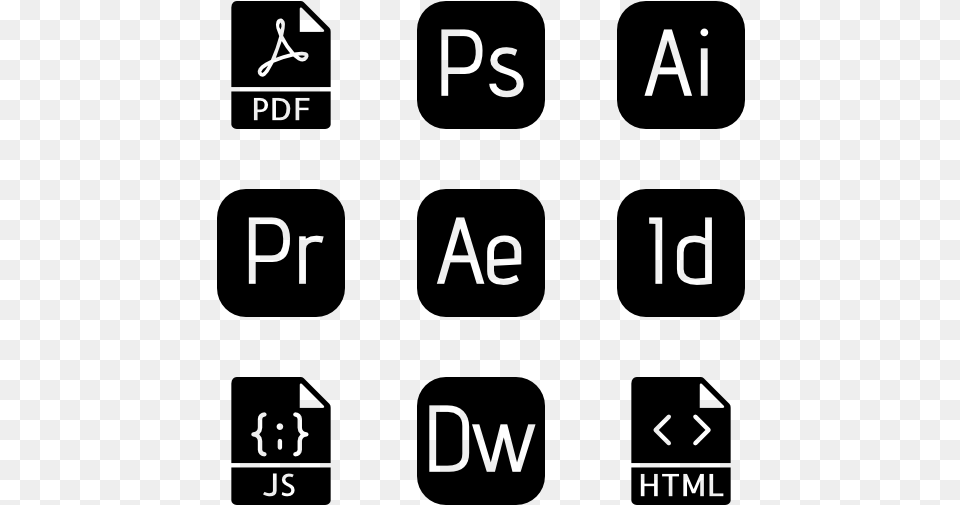 File Type Set Workplace Icons, Gray Png