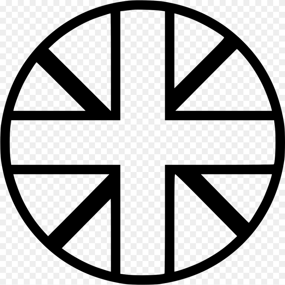 File Uk Flag Icon Black And White, Cross, Symbol, Machine, Wheel Free Transparent Png