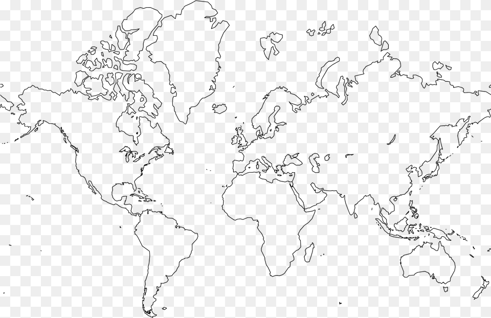 File Wikimedia Commons Open Printable World Map Outline Simple, Gray Png