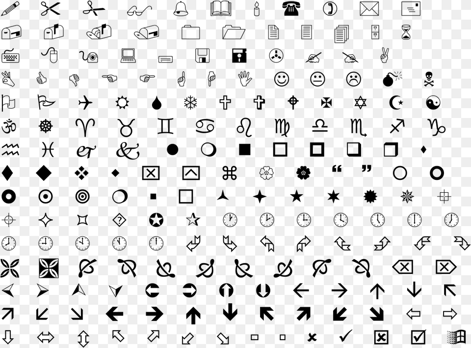 File Wingdings Svg Wingdings, Gray Png Image