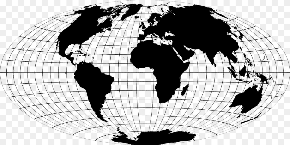 File World Map Hammer Oval World Map Vector, Gray Free Png