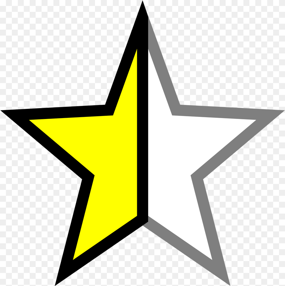 File Yellow Svg Wikimedia Half A Yellow Star, Star Symbol, Symbol, Cross Png