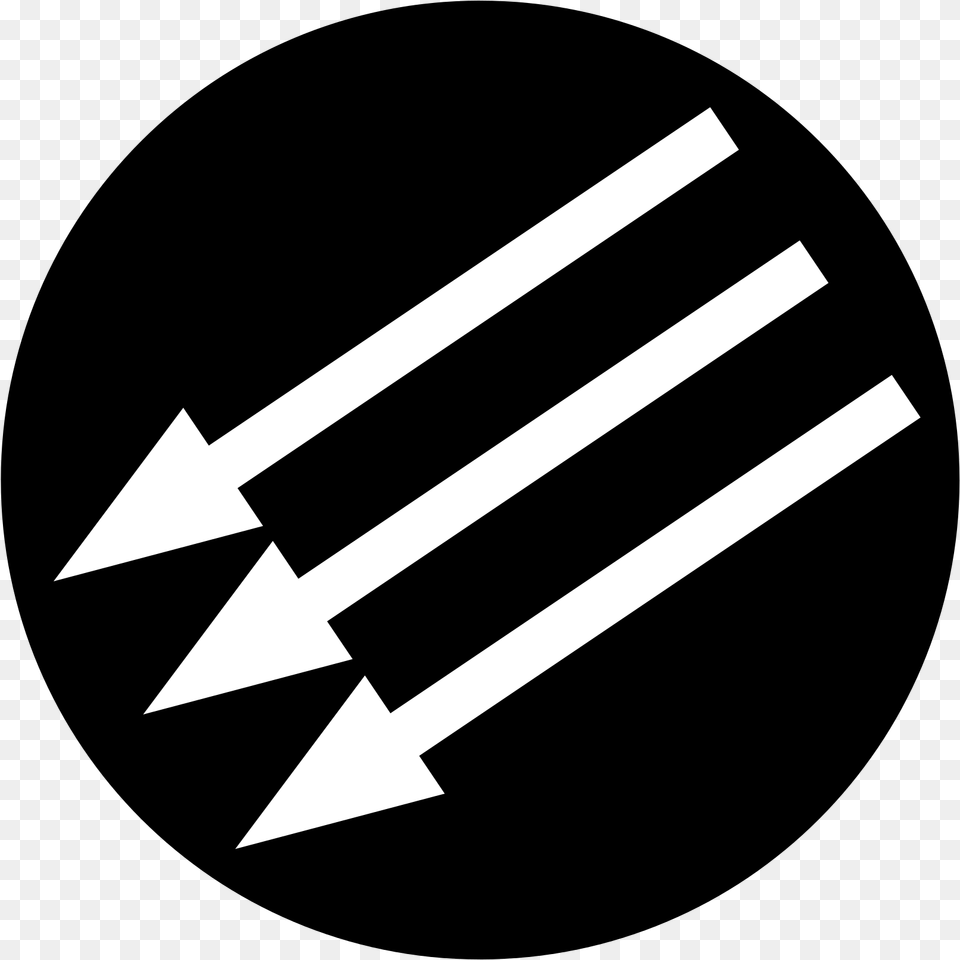 Fileantifascist Circle Bwsvg Wikipedia 3 Arrows Symbol, Weapon, Arrow, Arrowhead, Cutlery Png