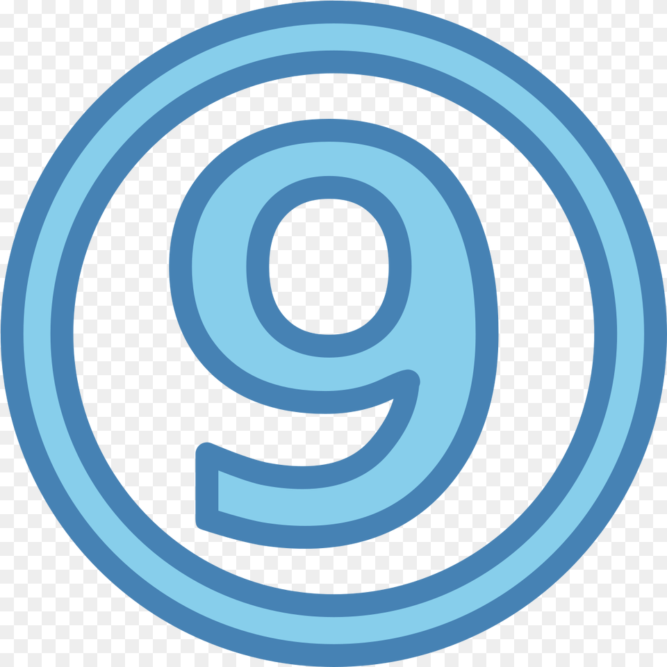 Fileblue Circled 9svg Wikimedia Commons Negative Results Icon, Spiral, Disk, Text, Symbol Free Transparent Png