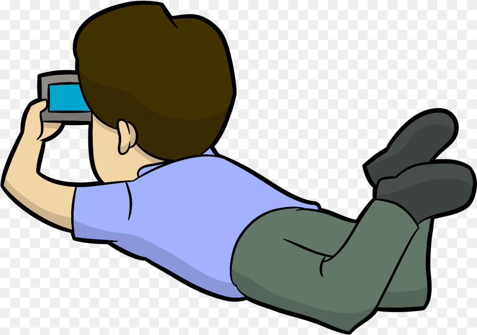 Filecartoon Guy Watching A Video Watching Video Cartoon, Person, Electronics, Phone, Mobile Phone Free Png