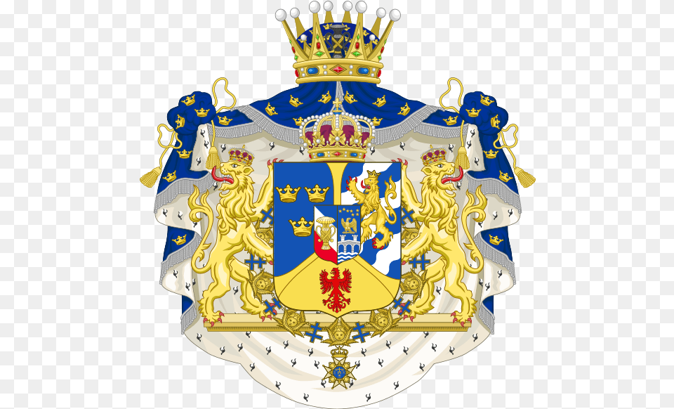Filecoat Of Arms Crown Prince Gustav V Sweden 1svg Sweden Prince Coat Of Arms, Baby, Person, Adult, Bride Png Image