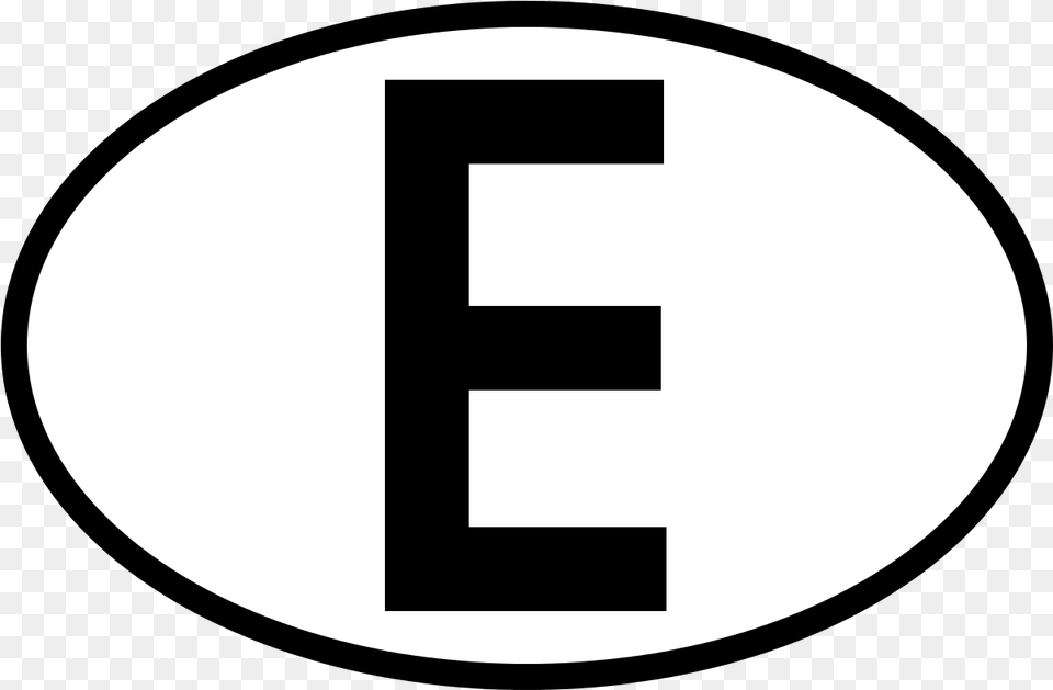 Filee International Vehicle Registration Ovalsvg International Car Registration E, Disk, Text, Symbol Png Image