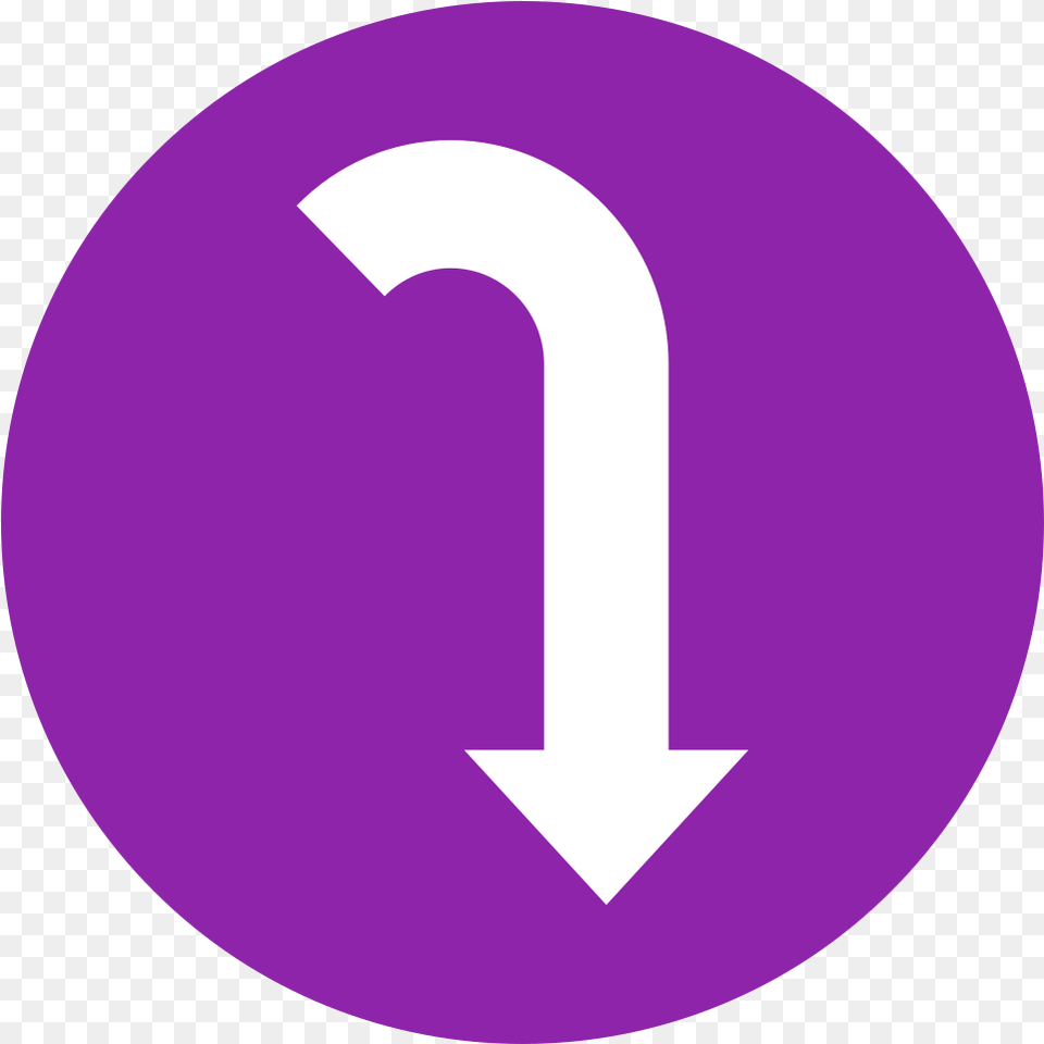 Fileeo Circle Purple White Arrow Godownsvg Wikimedia Vertical, Symbol, Number, Text, Disk Free Png