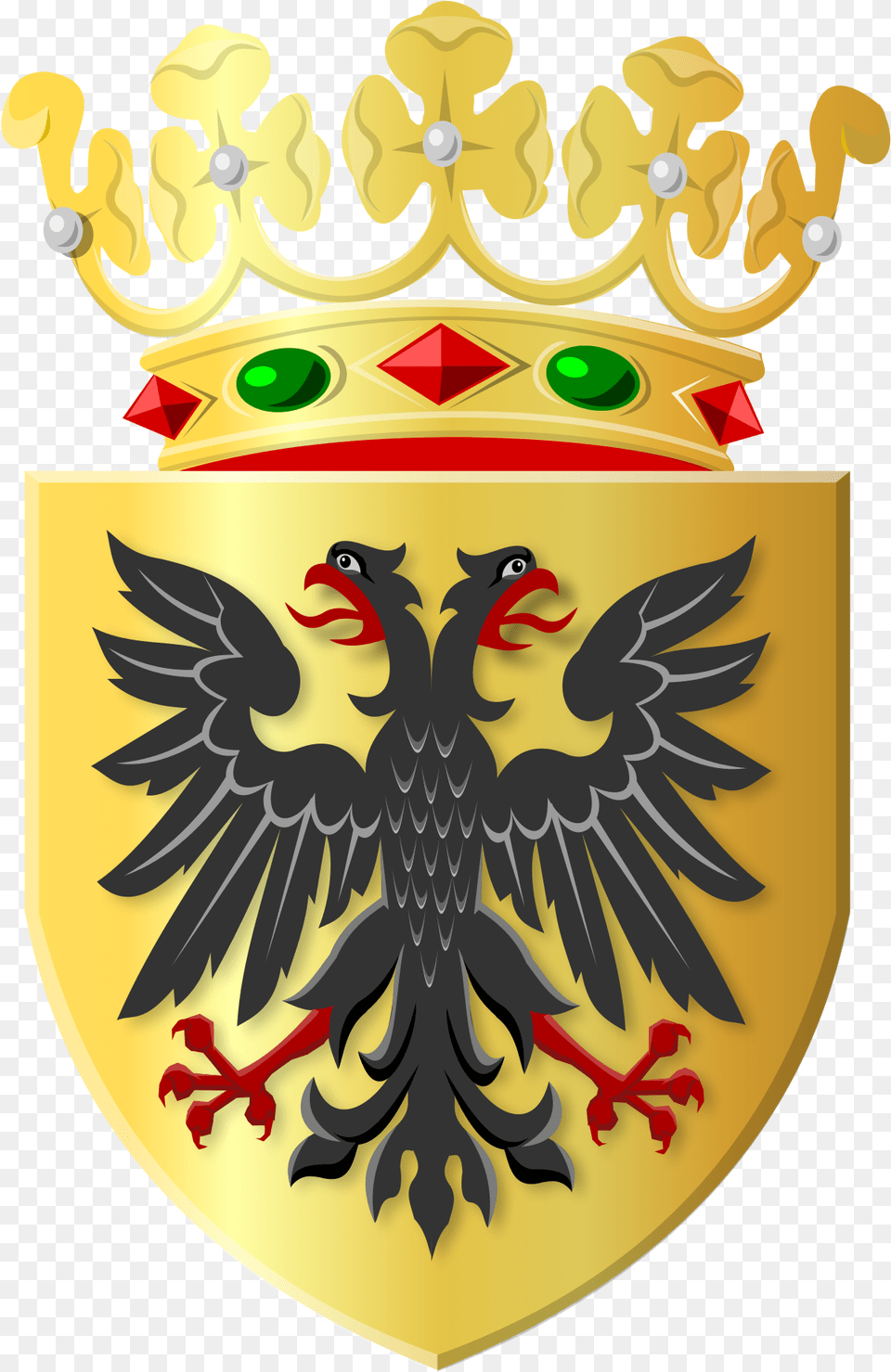 Filegolden Shield With Black Eagle And Golden Crownsvg Gemeente Loppersum, Armor, Emblem, Symbol Png