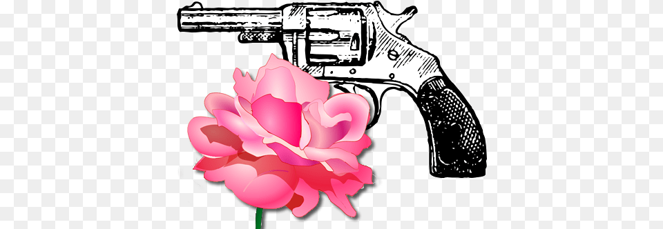 Filegun And Rosepng Wikimedia Commons Gun And Rose, Firearm, Handgun, Weapon, Flower Free Transparent Png