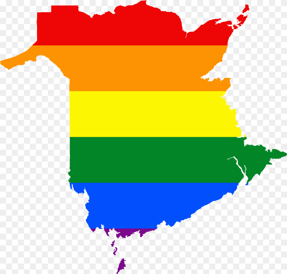 Filelgbt Flag Map Of New Brunswickpng Wikimedia Commons New Brunswick Health Zones, Art, Graphics, Outdoors, Nature Free Png Download